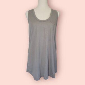 Women's a.n.a Stylish Athletic Racer-back Tunic Top Shimmery Silver Yoga Tank